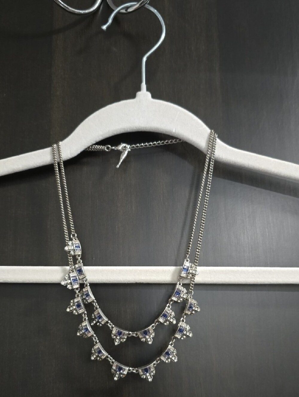 Chloe + Isabel Double-Strand Blue & Clear Crystal Statement Necklace - Picture 4 of 4
